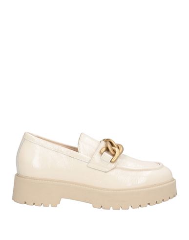 Nero Giardini Woman Loafers Cream Size 8 Leather In Multi