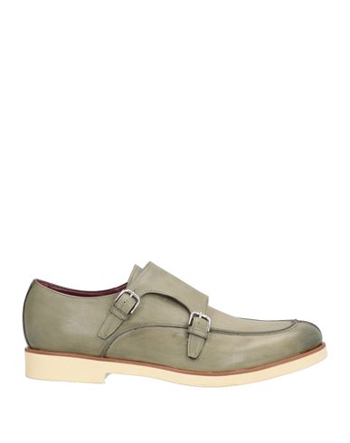 Borgioli Man Loafers Sage Green Size 12 Leather In Green