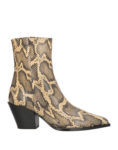 Aeyde Woman Ankle Boots Sand Size 8 Leather In Neutral