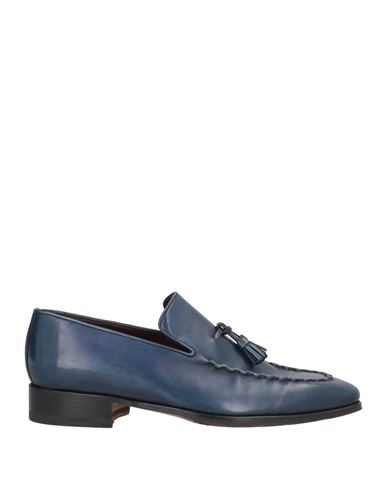 Borgioli Man Loafers Navy Size 7 Leather In Blue