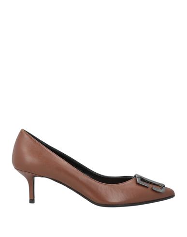 Pavin Woman Pumps Black Size 7 Leather In Brown