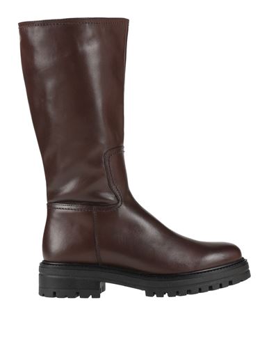 Francesco Brunelli Woman Boot Dark Brown Size 8 Calfskin In Brown