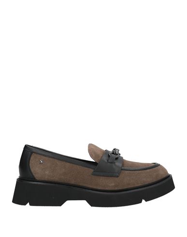 Stonefly Second Skin Woman Loafers Khaki Size 6 Leather In Brown