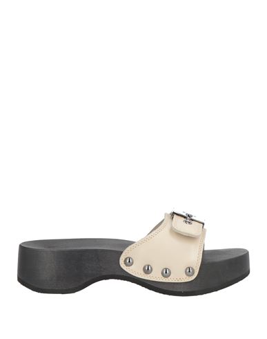 Scholl Woman Mules & Clogs Light Grey Size 7 Leather In Gray