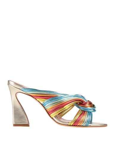 By A. Woman Sandals Red Size 6 Leather In Multi