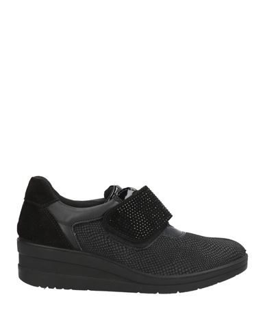 Enval Soft Woman Sneakers Black Size 5 Leather, Textile Fibers In Black