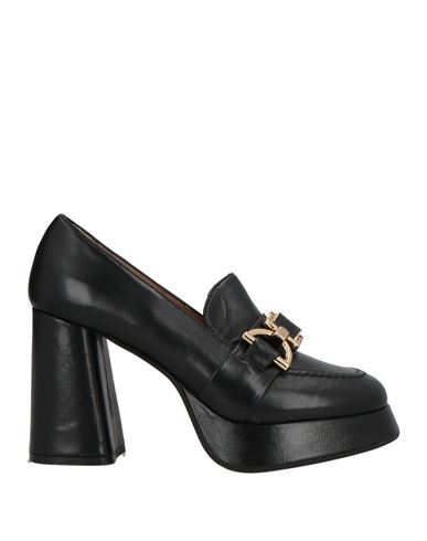 Roberto Festa Woman Loafers Black Size 6 Leather In Black