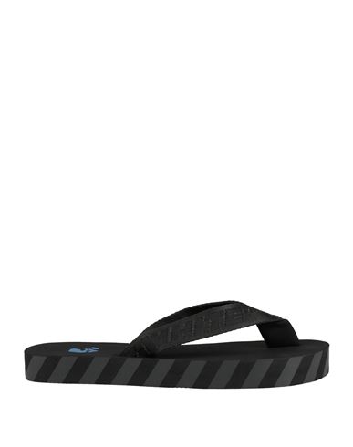 Off-white Man Thong Sandal Black Size 10 Textile Fibers In Black