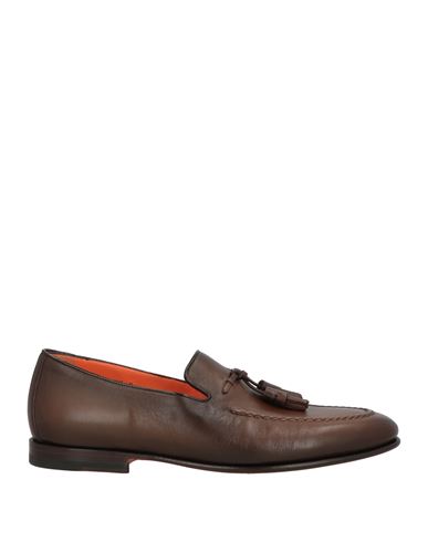 Santoni Goodyear Man Loafers Brown Size 9 Leather In Brown