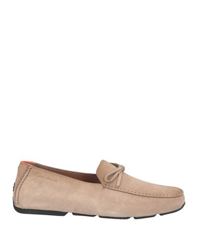 Santoni Man Loafers Light Brown Size 9 Leather In Nude