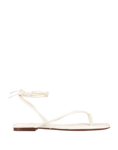 Valentino Garavani Woman Thong Sandal Ivory Size 7 Leather In White