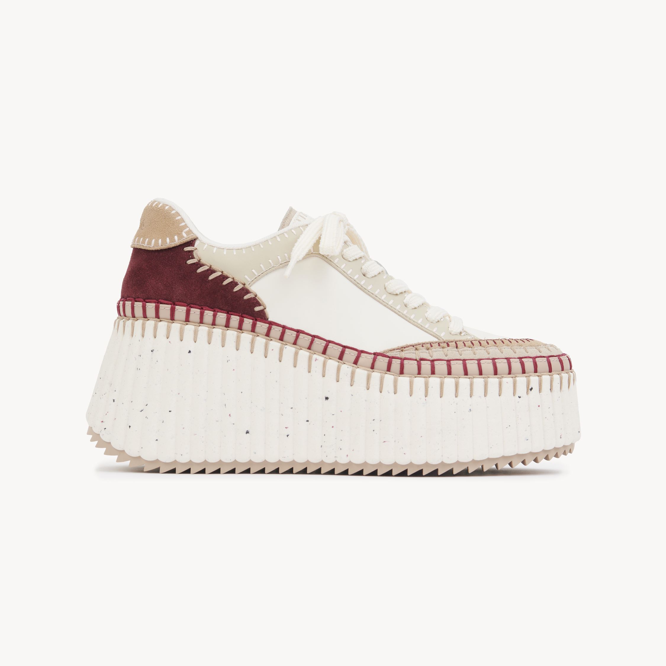 Chloé Nama Wedge Sneaker Multicolor Size 8 100% Bovine Leather