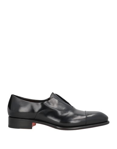 Santoni Goodyear Man Loafers Black Size 6 Leather In Black