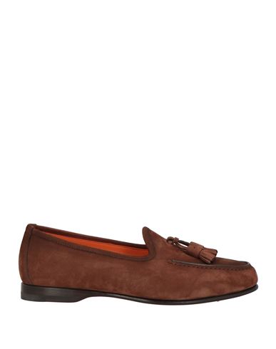 Santoni Goodyear Man Loafers Brown Size 9 Leather In Brown