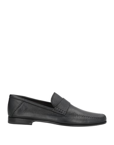 Santoni Man Loafers Black Size 14 Leather In Black
