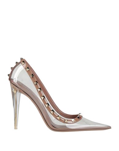 Valentino Garavani 11. Woman Pumps Light Brown Size 8 Plastic, Leather In Gray
