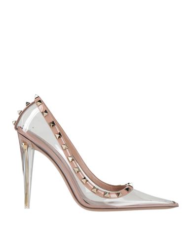 Valentino Garavani 11. Woman Pumps Blush Size 11 Plastic, Leather In Pink