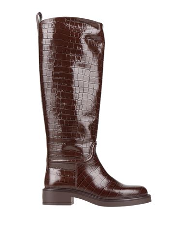 Stuart Weitzman Woman Boot Dark Brown Size 7 Leather In Brown