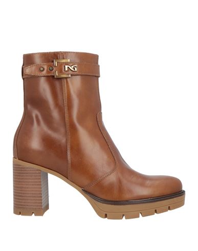 Nero Giardini Woman Ankle Boots Tan Size 7 Leather In Brown