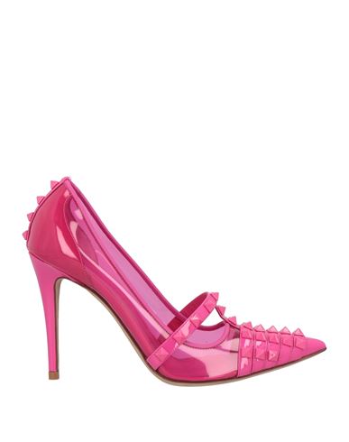 Valentino Garavani Woman Pumps Fuchsia Size 7 Plastic, Leather In Pink