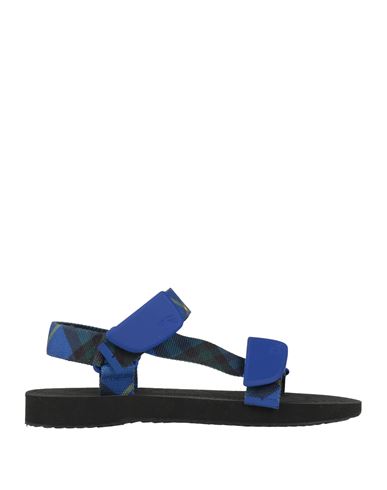Burberry Man Sandals Blue Size 7 Textile Fibers In Blue