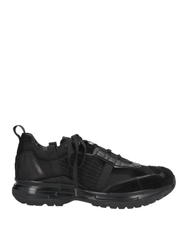 Calvin Klein Collection Man Sneakers Black Size 8.5 Leather, Textile Fibers In Black
