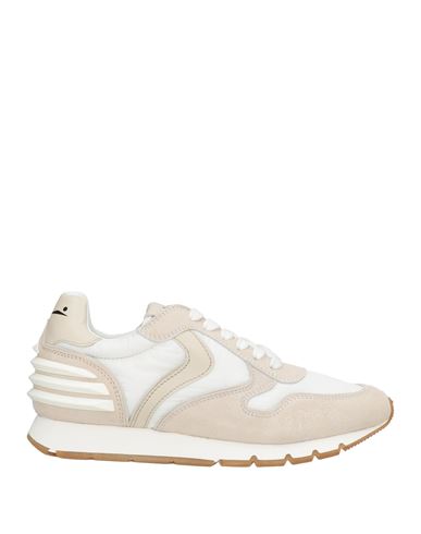 Voile Blanche Woman Sneakers Cream Size 7 Textile Fibers, Leather In Multi