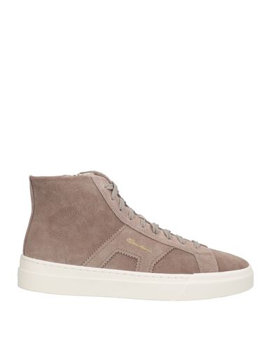 Santoni Double Buckle Sneaker Man Sneakers Taupe Size 7 Leather In Neutral