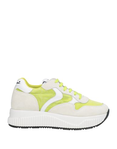 Voile Blanche Woman Sneakers Lime Green Size 7 Leather, Textile Fibers In Green