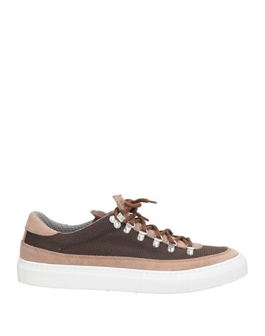 Diemme Man Sneakers Chocolate Brown Size 10 Leather, Textile Fibers In Brown