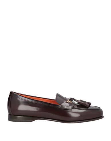 Santoni Goodyear Man Loafers Burgundy Size 9 Leather In Red