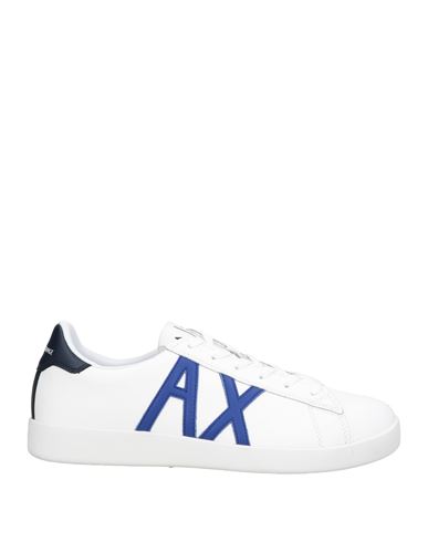 Armani Exchange Man Sneakers White Size 9 Cow Leather, Textile Fibers In White