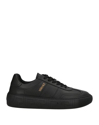 Versace Man Sneakers Black Size 9 Calfskin In Black