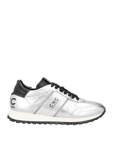 Costume National Woman Sneakers Silver Size 8 Textile Fibers In Silver