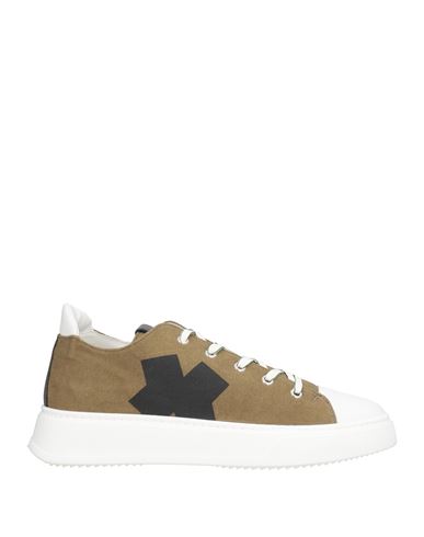Ixos Woman Sneakers Military Green Size 9 Textile Fibers, Rubber In Brown