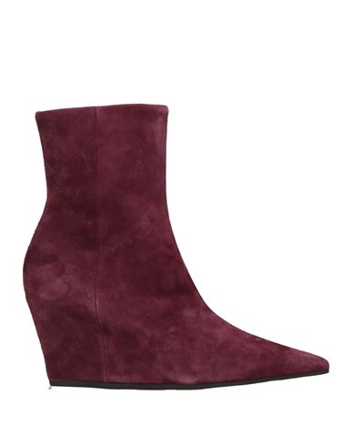 Vic Matie Vic Matiē Woman Ankle Boots Plum Size 6 Leather In Burgundy