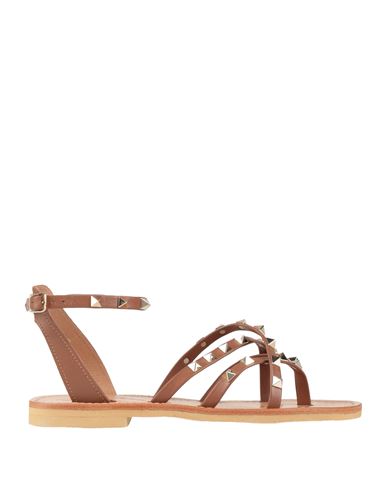 Mim Mar Woman Thong Sandal Brown Size 7 Leather In Brown
