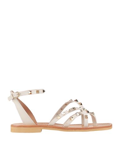 Mim Mar Woman Thong Sandal Off White Size 7 Leather In White
