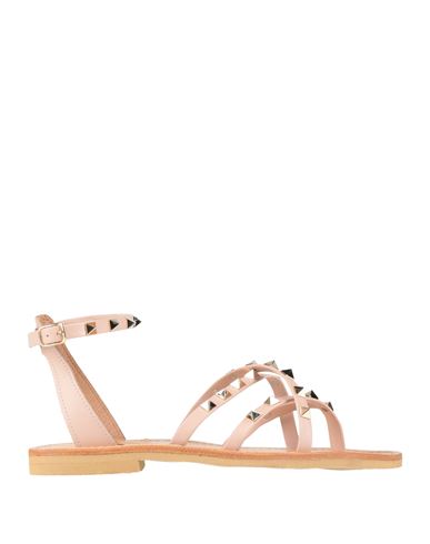 Mim Mar Woman Thong Sandal Light Pink Size 7 Leather In Pink