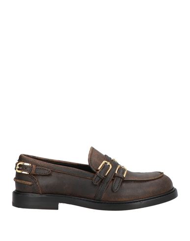 Sandro Woman Loafers Dark Brown Size 6.5 Leather In Brown