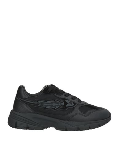 Enterprise Japan Man Sneakers Black Size 8 Cow Leather, Textile Fibers In Black