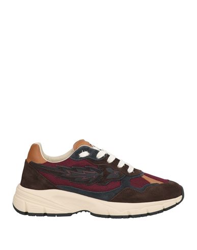 Enterprise Japan Man Sneakers Burgundy Size 9 Cow Leather, Textile Fibers In Red