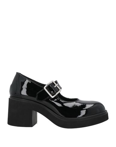 Loafer Woman Pumps Black Size 7 Leather In Black