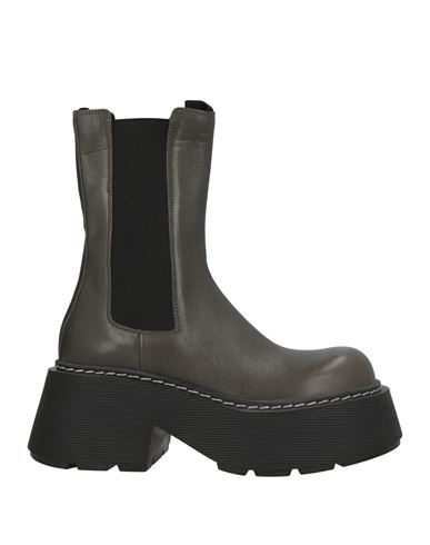 Vic Matie Vic Matiē Woman Ankle Boots Grey Size 7 Leather In Gray