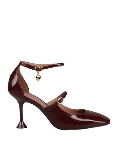 Vicenza ) Woman Pumps Burgundy Size 10 Leather In Red