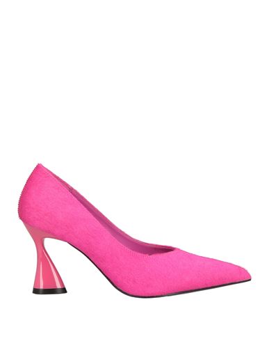 Jeannot Woman Pumps Fuchsia Size 10 Leather In Pink