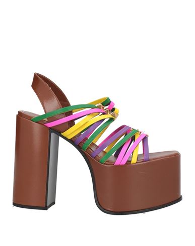 Valentino Garavani Woman Sandals Fuchsia Size 7 Leather In Multi