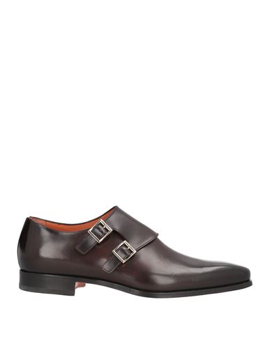 Santoni Man Loafers Dark Brown Size 8.5 Leather In Brown