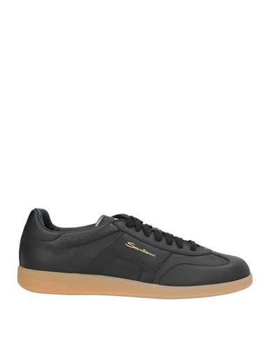 Santoni Man Sneakers Black Size 6 Leather In Black