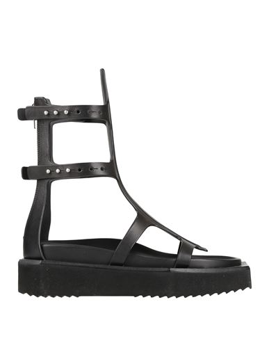 Rick Owens Woman Sandals Black Size 10 Soft Leather In Black